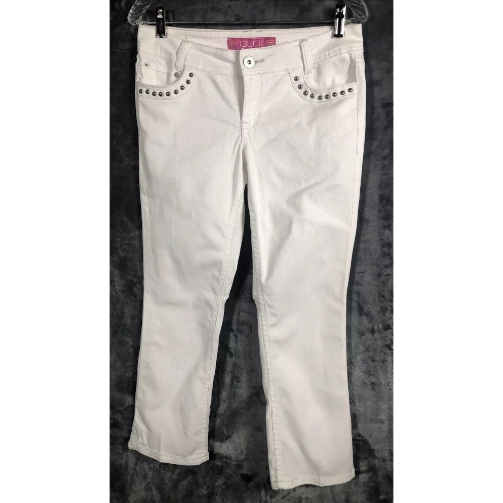 Glo Jeans White Studded Pocket Girls Junior Size 5